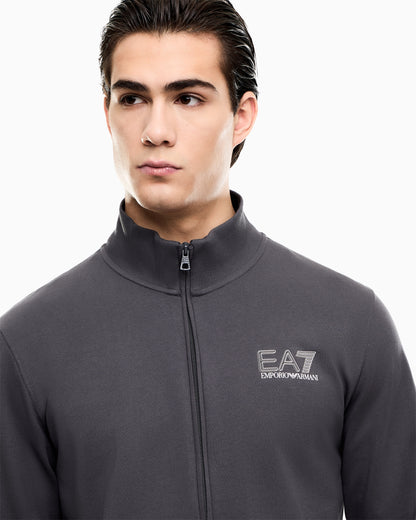 EA7 Visibility pure cotton zip-up tracksuit