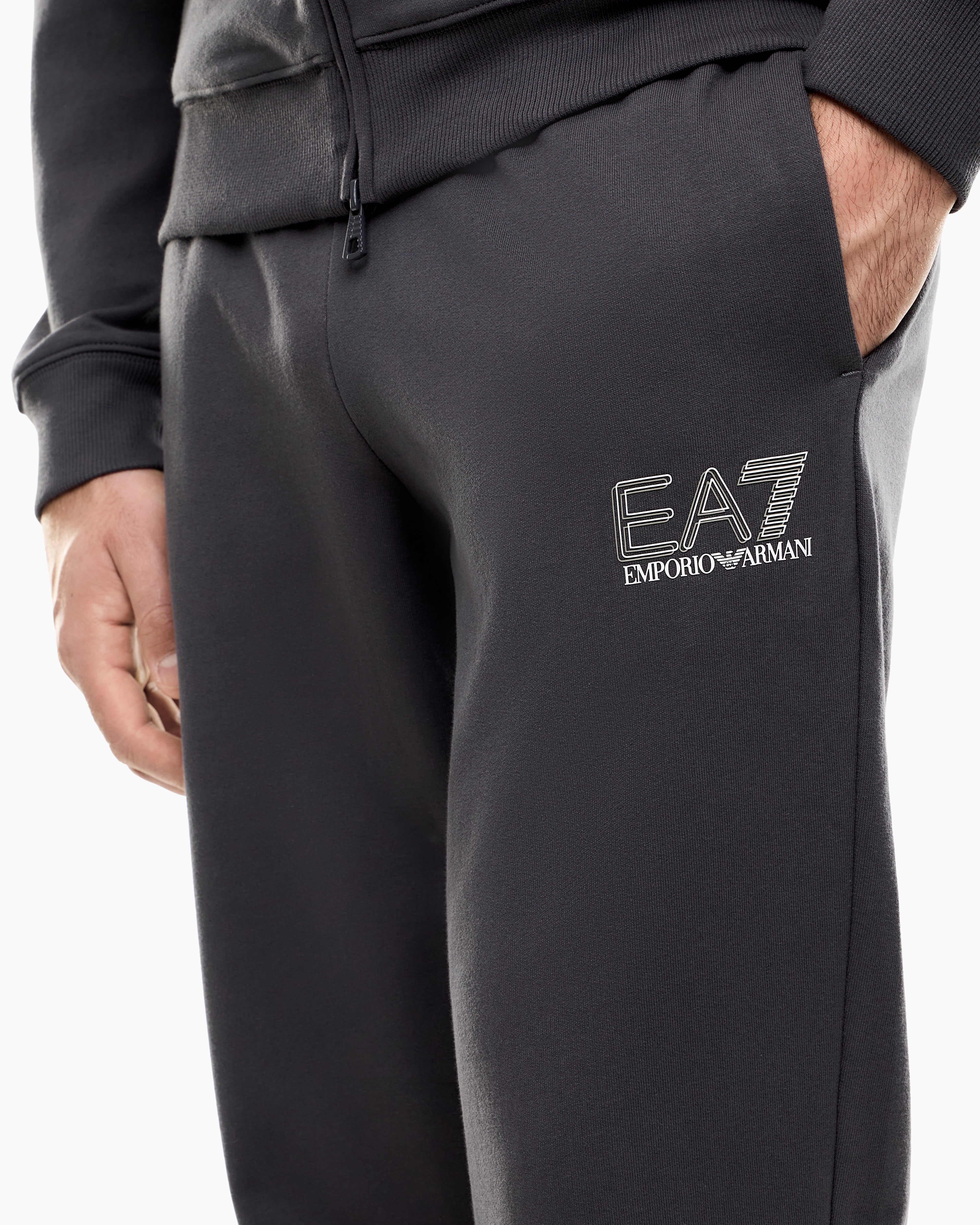 EA7 Visibility pure cotton zip-up tracksuit