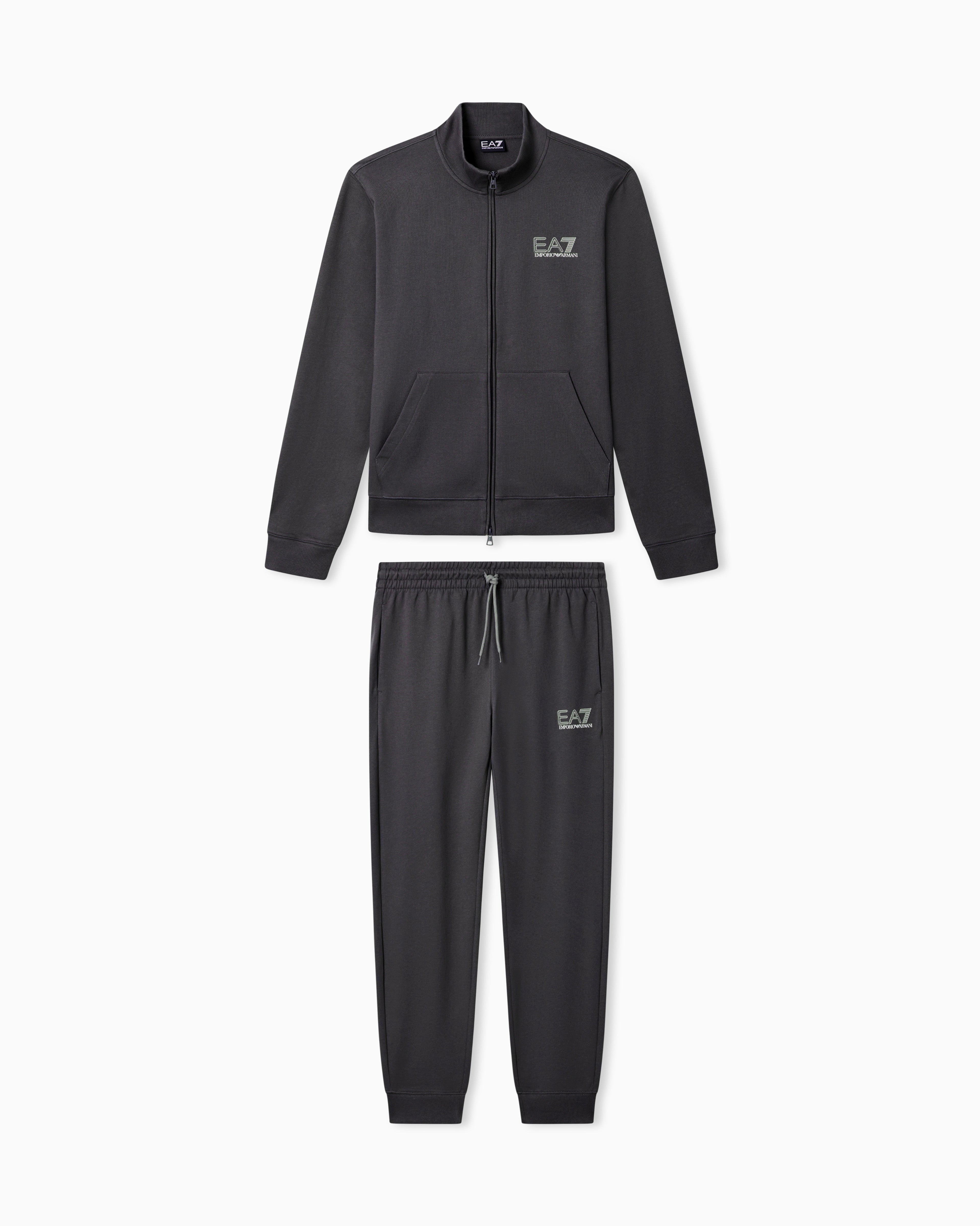 EA7 Visibility pure cotton zip-up tracksuit