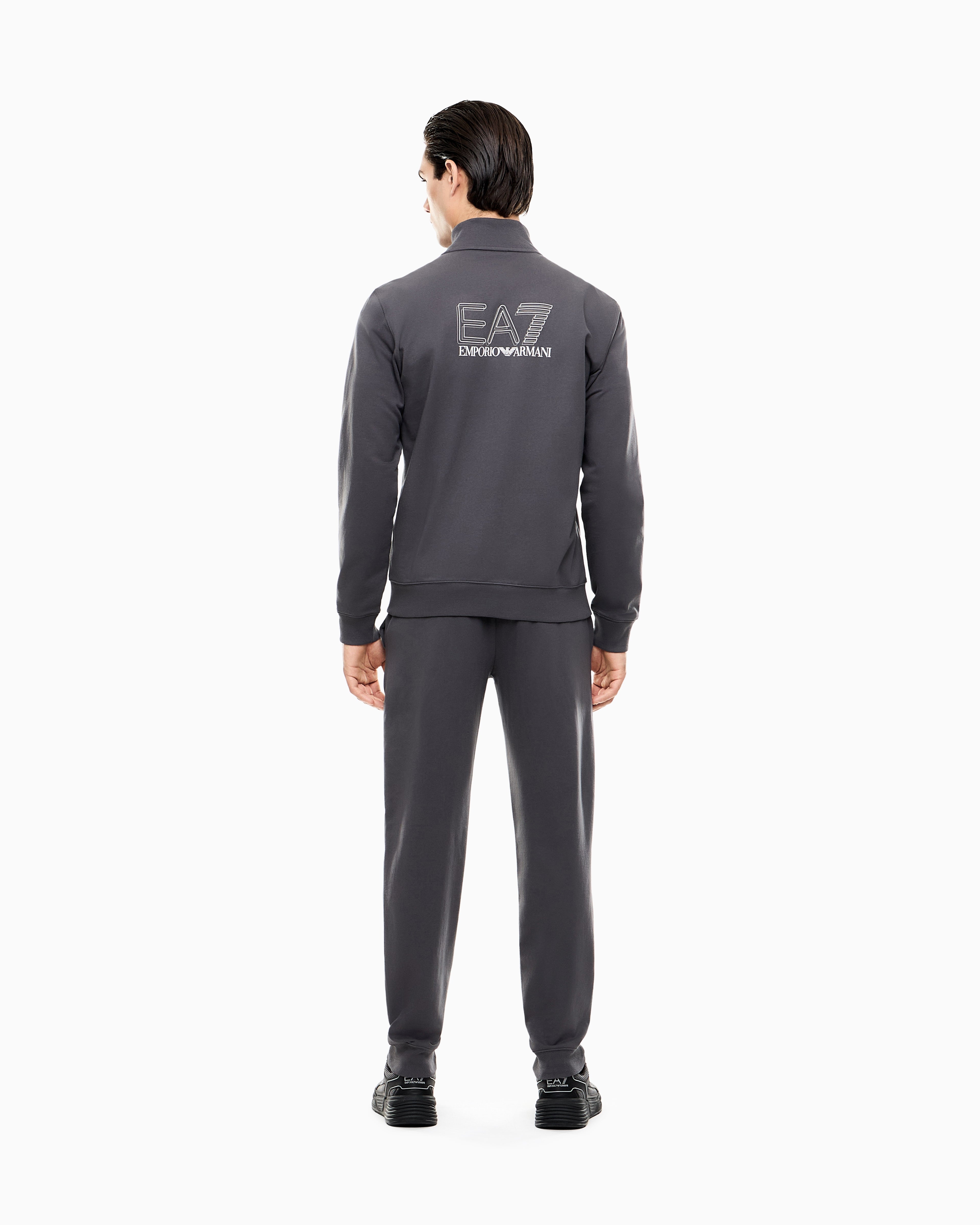 EA7 Visibility pure cotton zip-up tracksuit