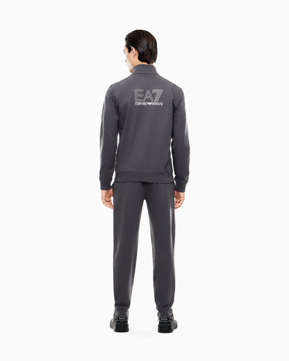 EA7 Visibility pure cotton zip-up tracksuit