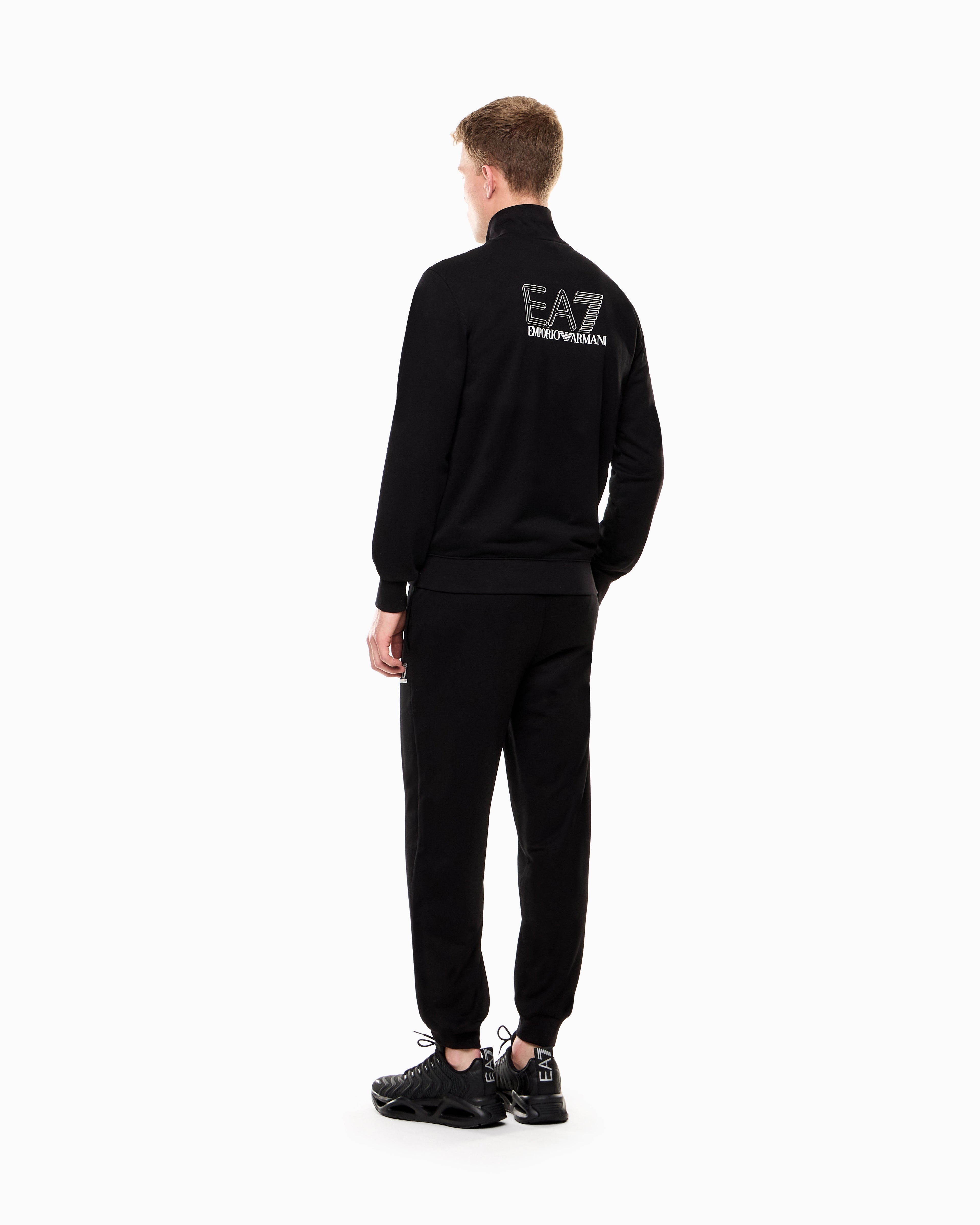 EA7 Visibility pure cotton zip-up tracksuit