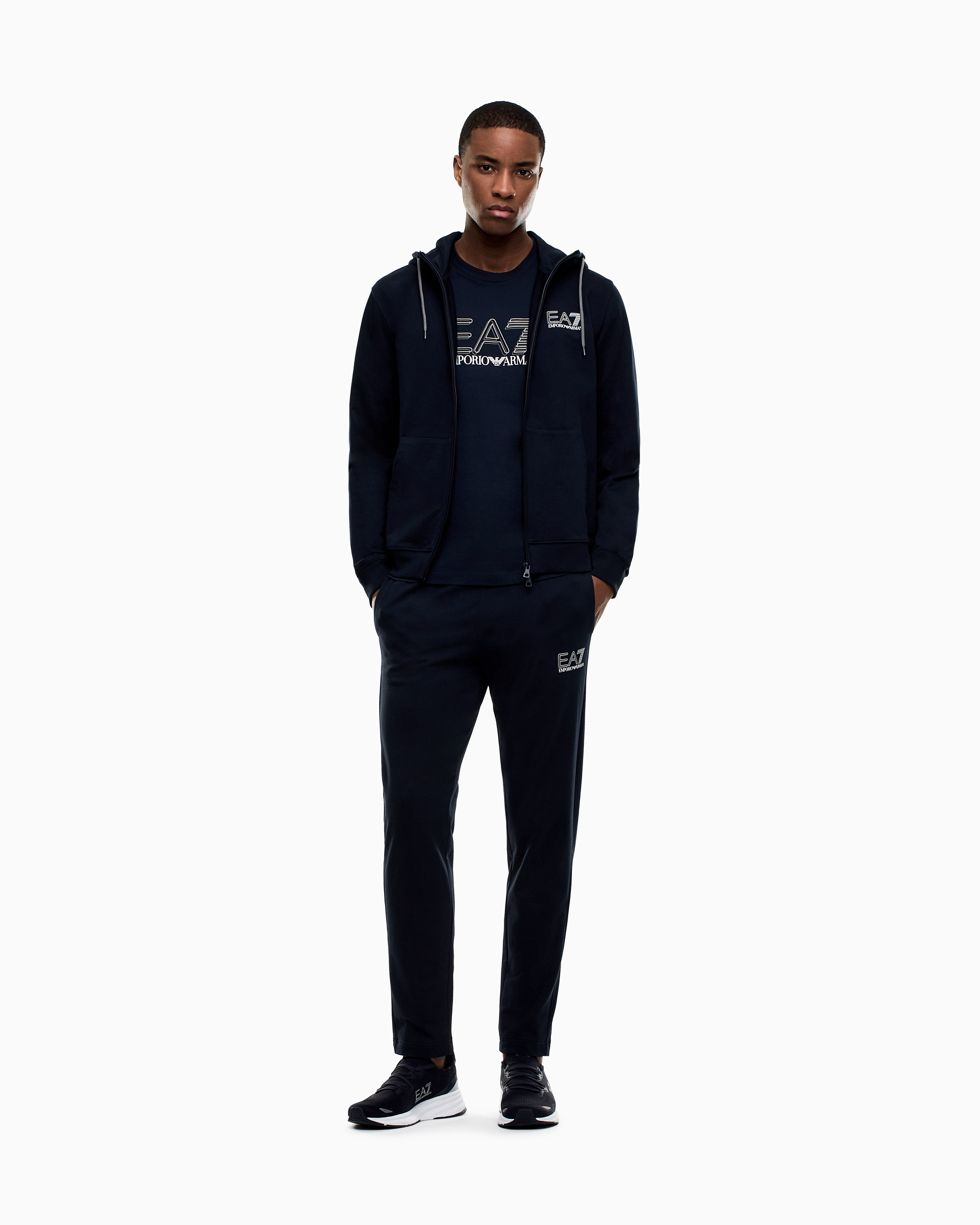 EA7 Pure cotton tracksuit with hood