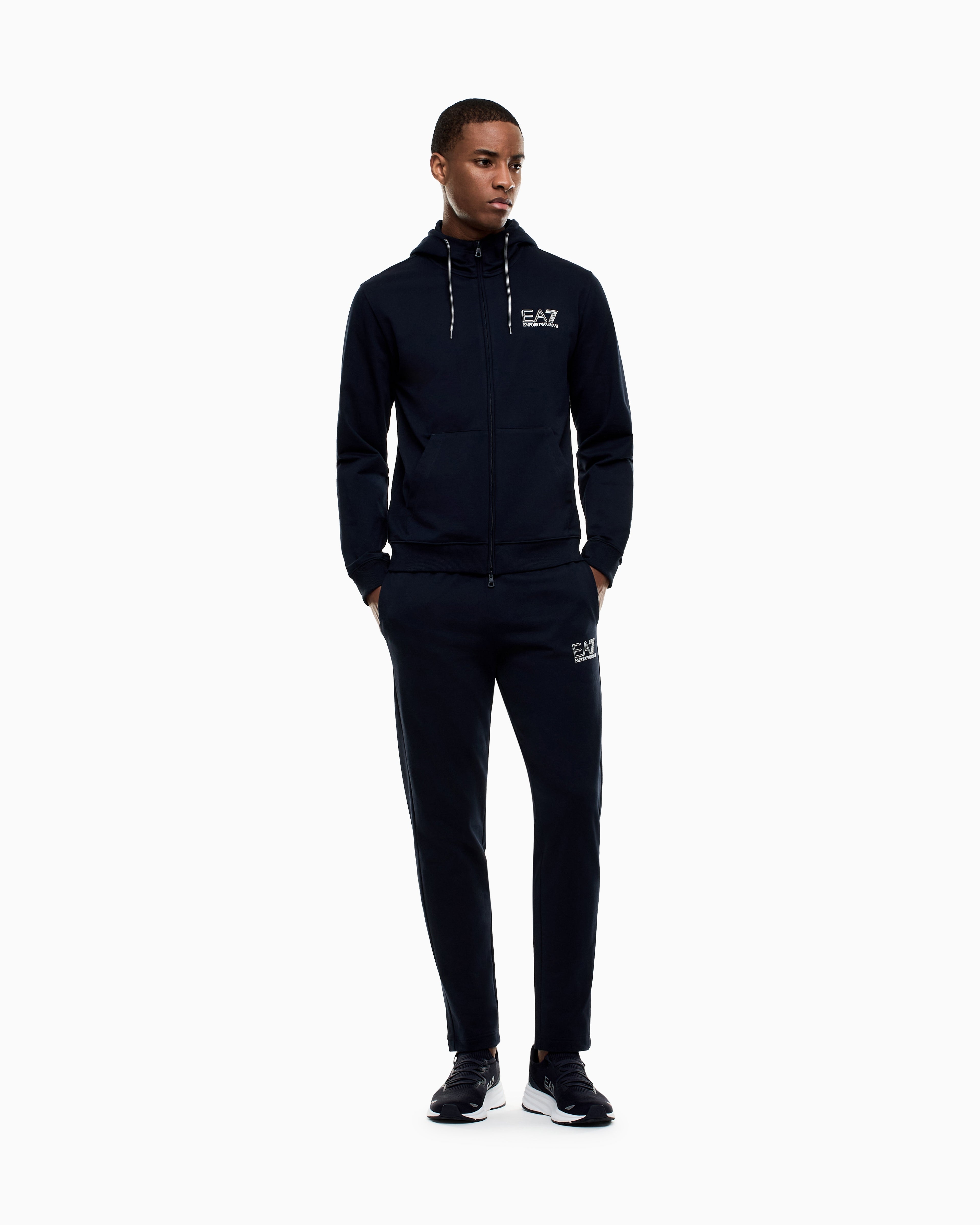 EA7 Pure cotton tracksuit with hood