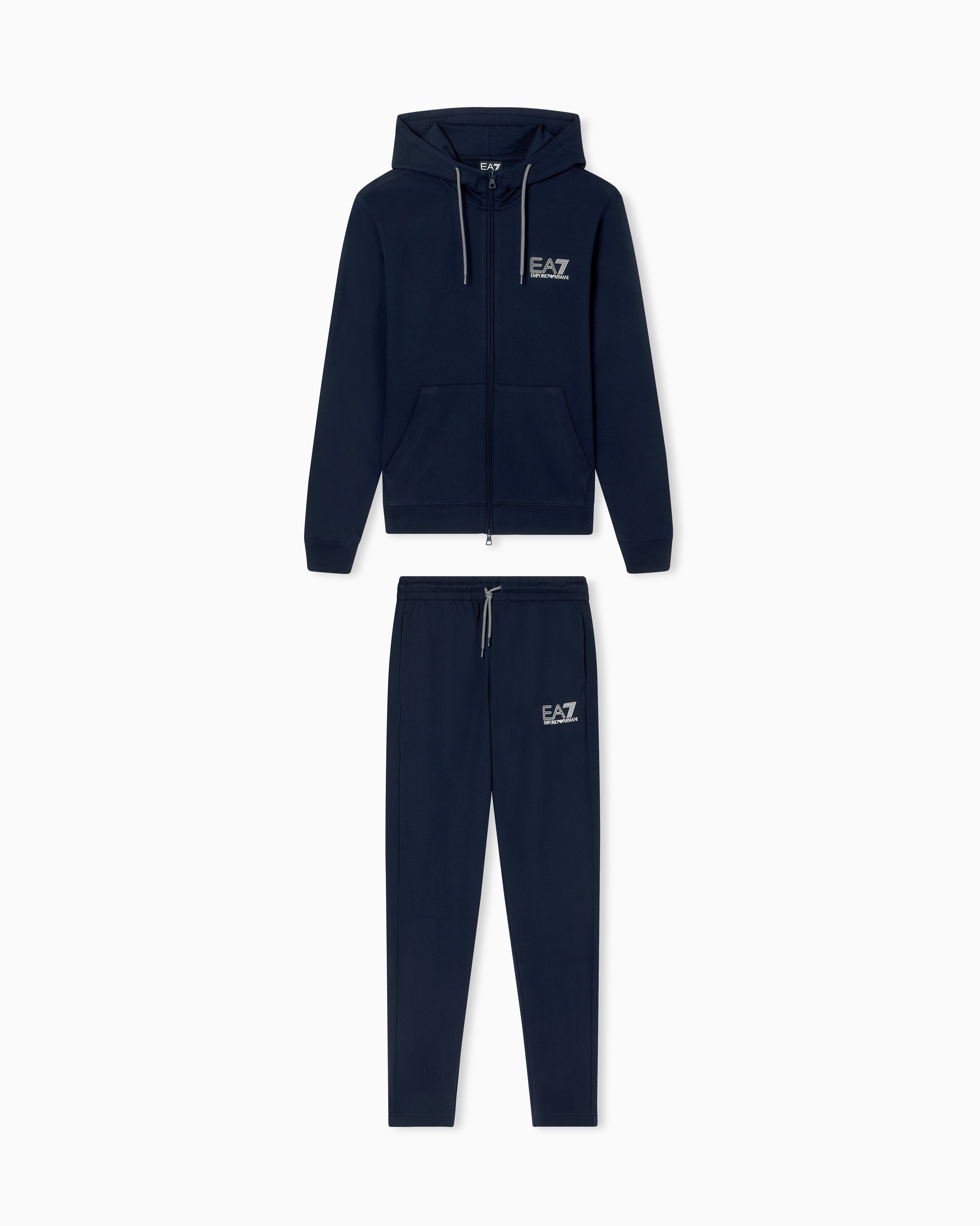 EA7 Pure cotton tracksuit with hood