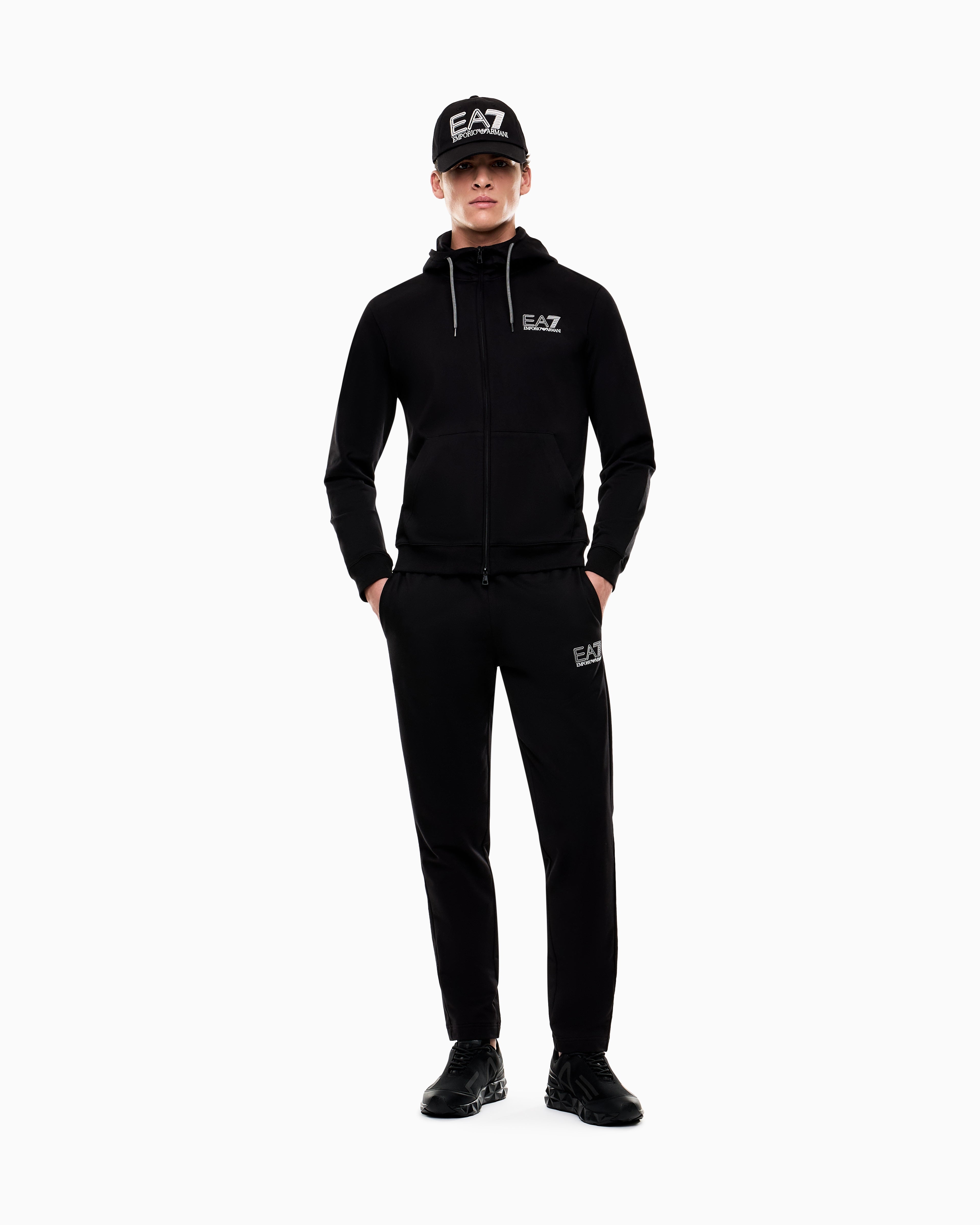 EA7 Pure cotton tracksuit with hood