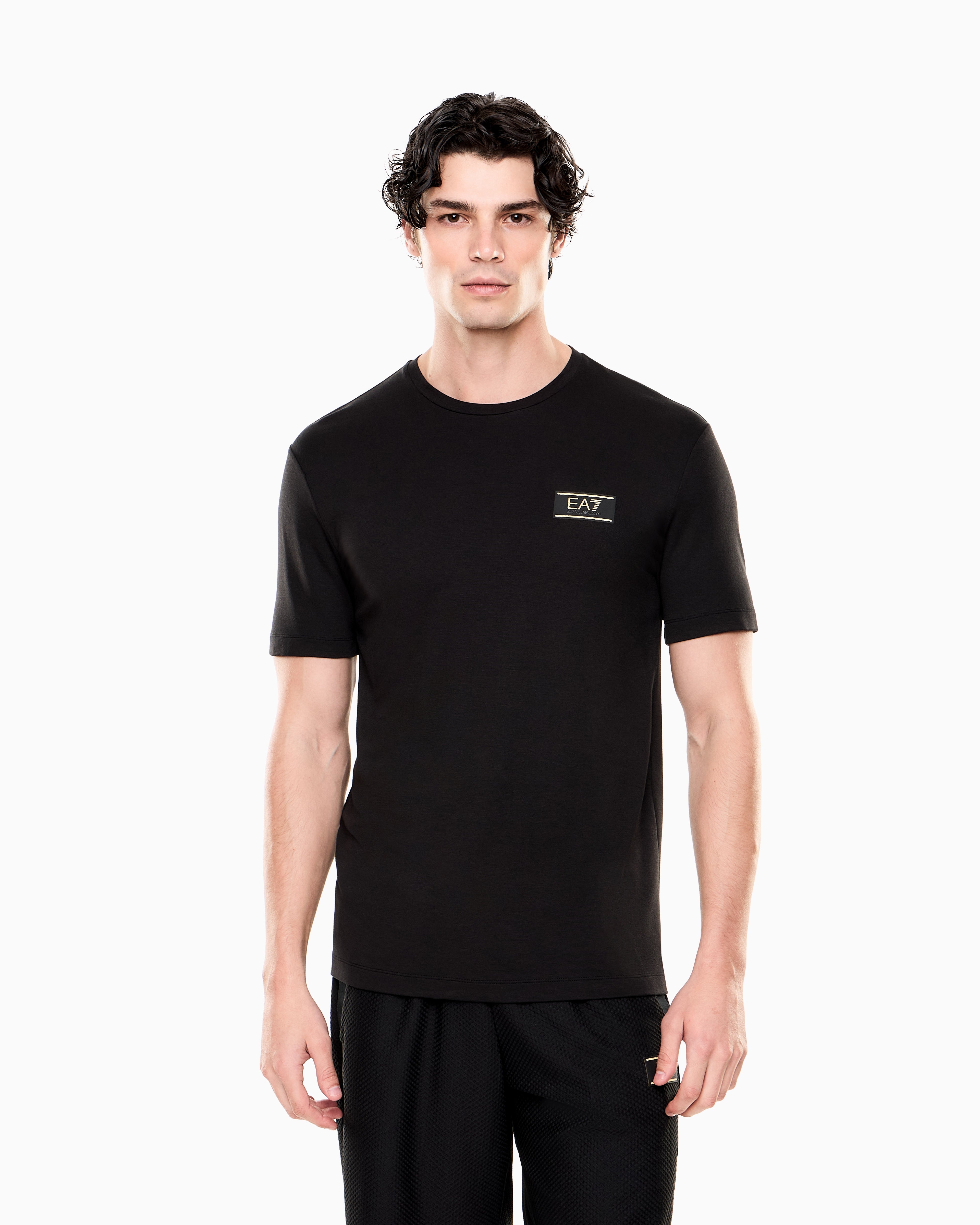 EA7 Premium Label stretch viscose-blend crew-neck T-Shirt