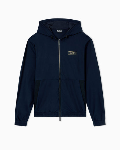 EA7 Premium Label technical fabric hooded sweatshirt