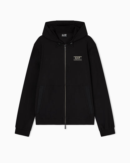 EA7 Premium Label technical fabric hooded sweatshirt