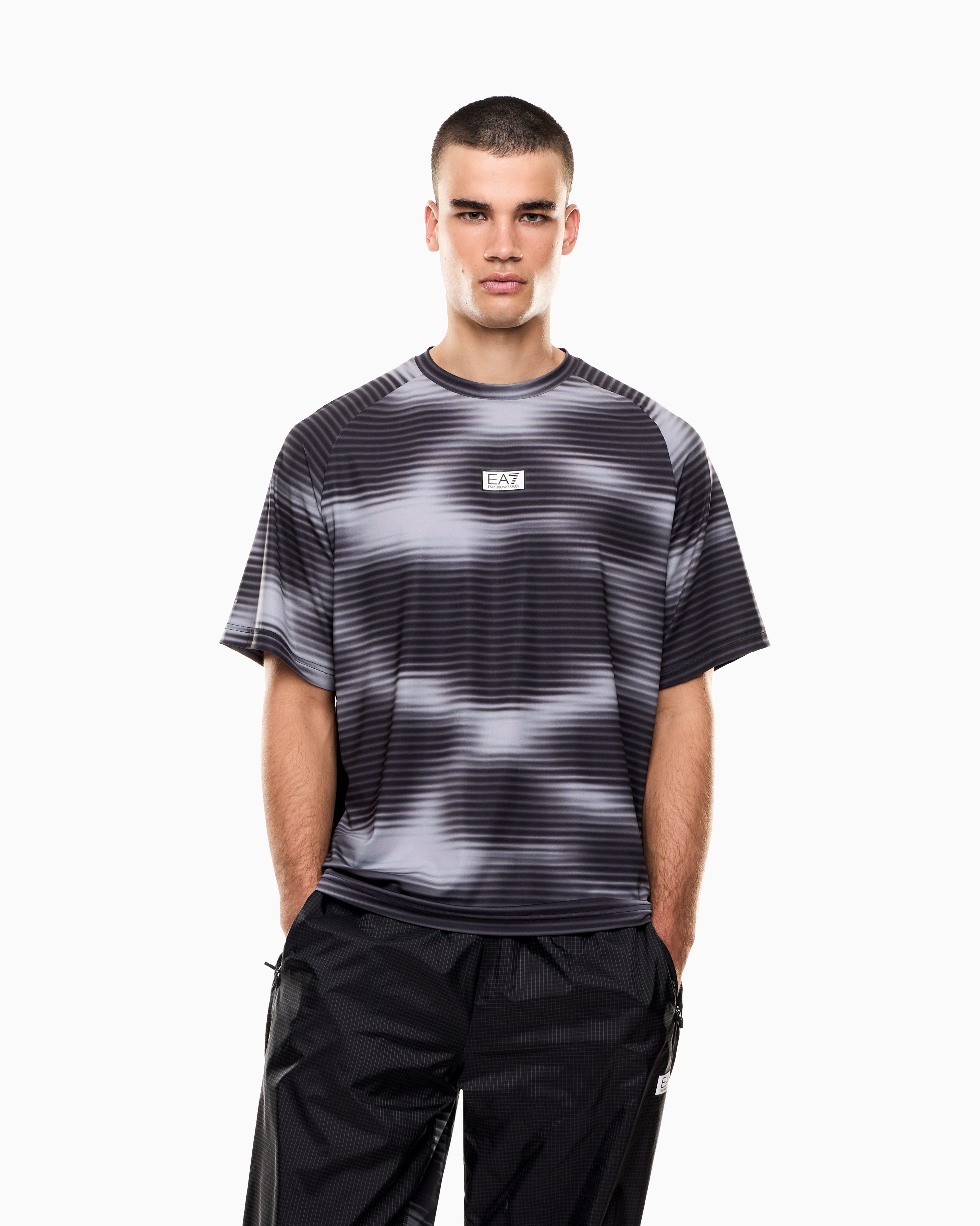 EA7 Dynamic Athlete printed T-shirt in VENTUS7 technical fabric