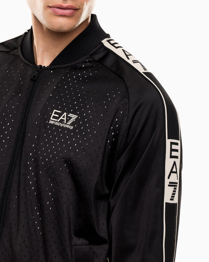 EA7 Graphic Series cotton zip-up sweatshirt