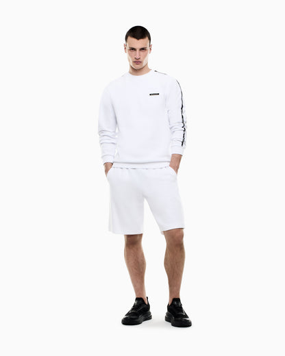 EA7 Logo Series cotton-blend interlock sweatshirt