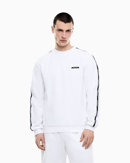 EA7 Logo Series cotton-blend interlock sweatshirt