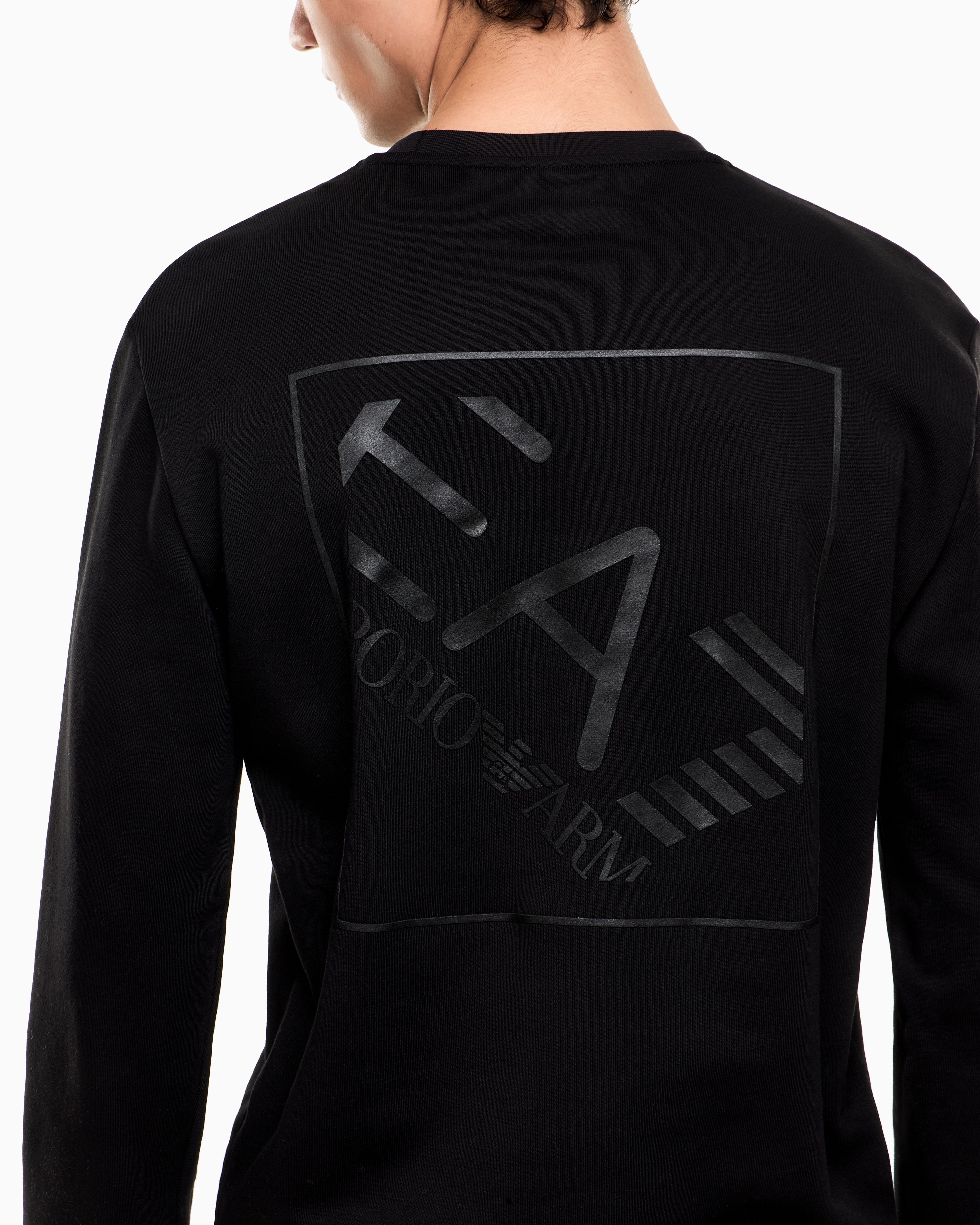 EA7 Logo Series cotton crew-neck sweatshirt