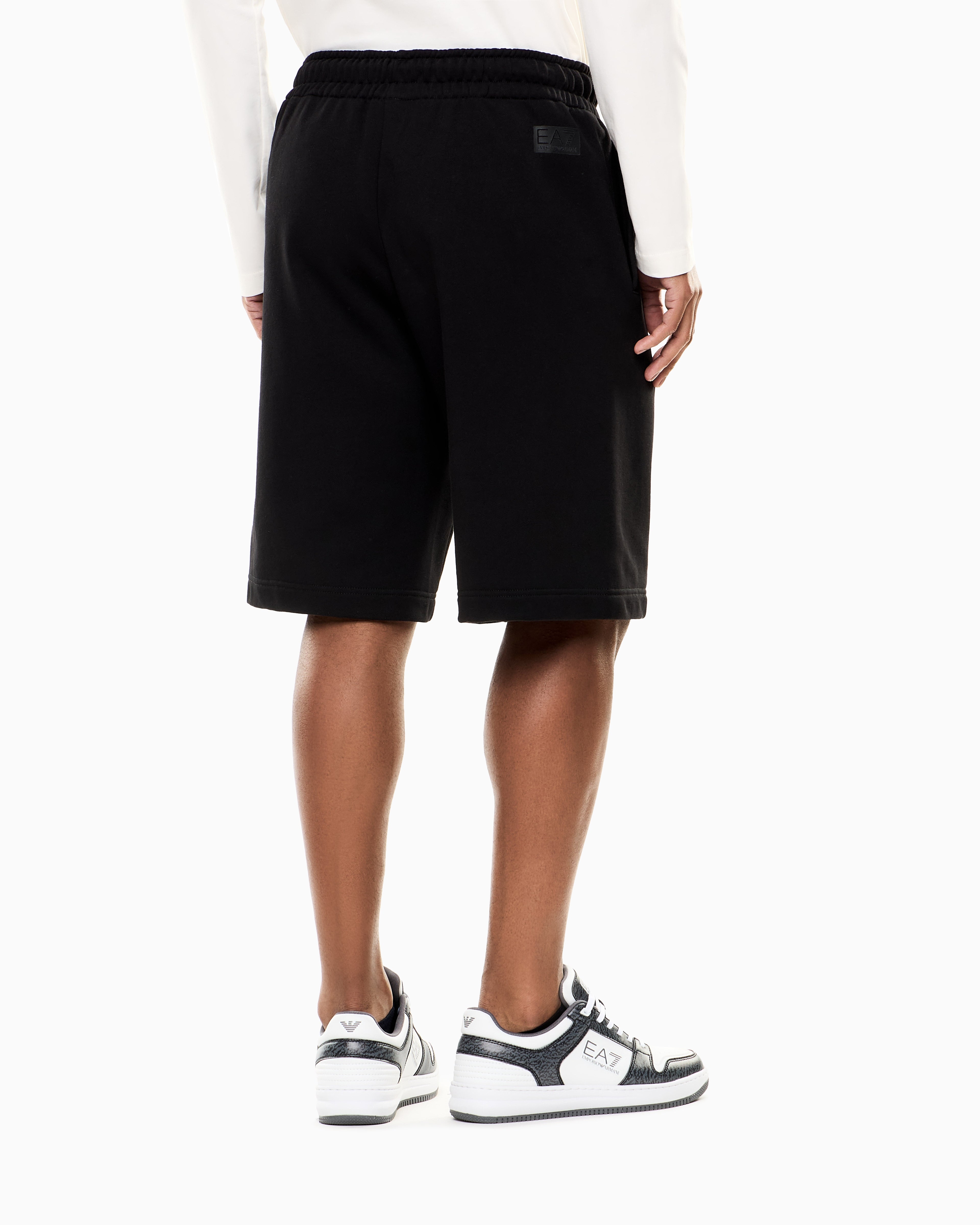EA7 Logo Series cotton shorts
