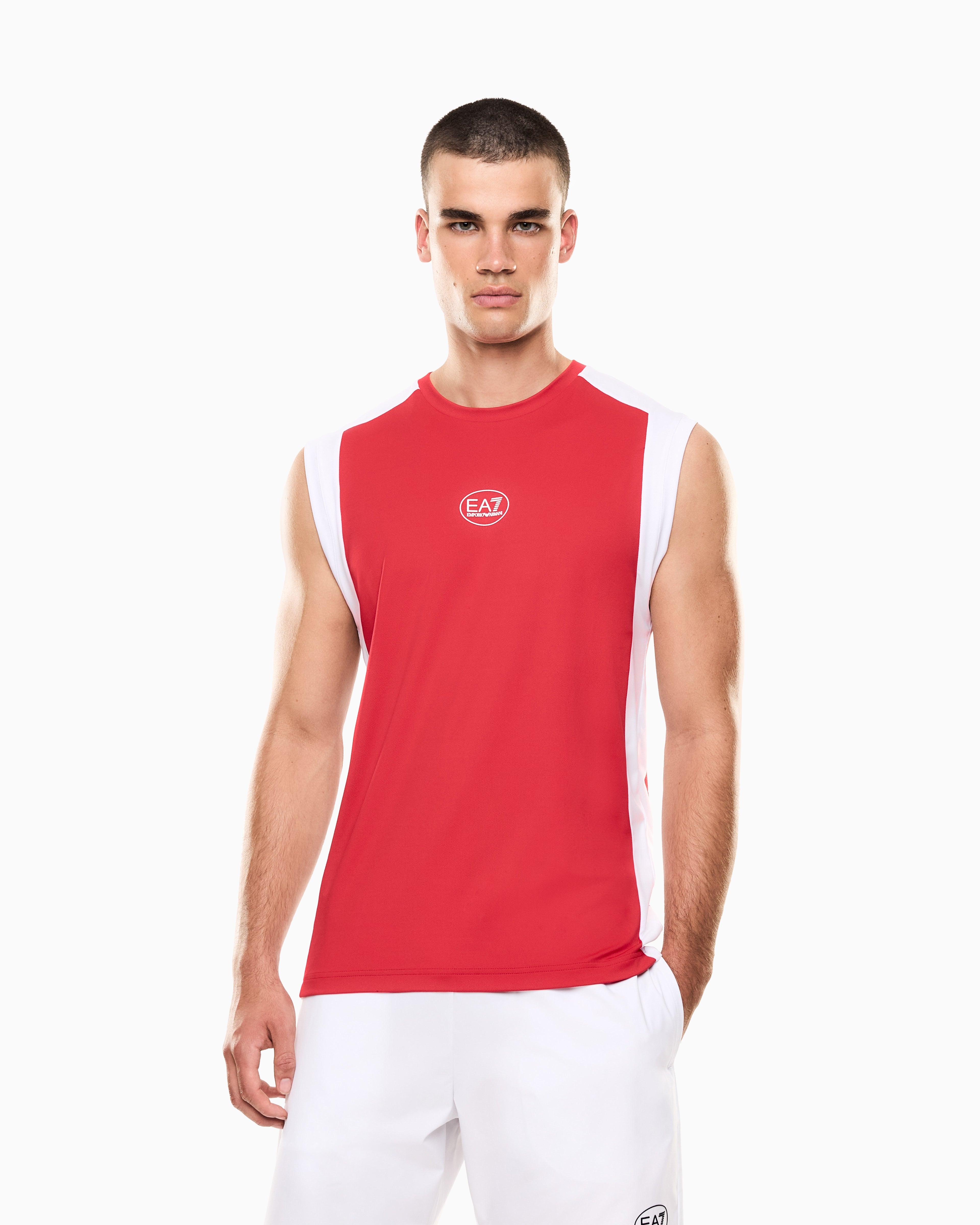 EA7 Tennis Pro tank top in VENTUS7 colour-block technical fabric