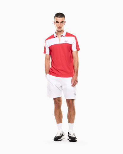EA7 Tennis Pro zip-up polo shirt in VENTUS7 technical fabric