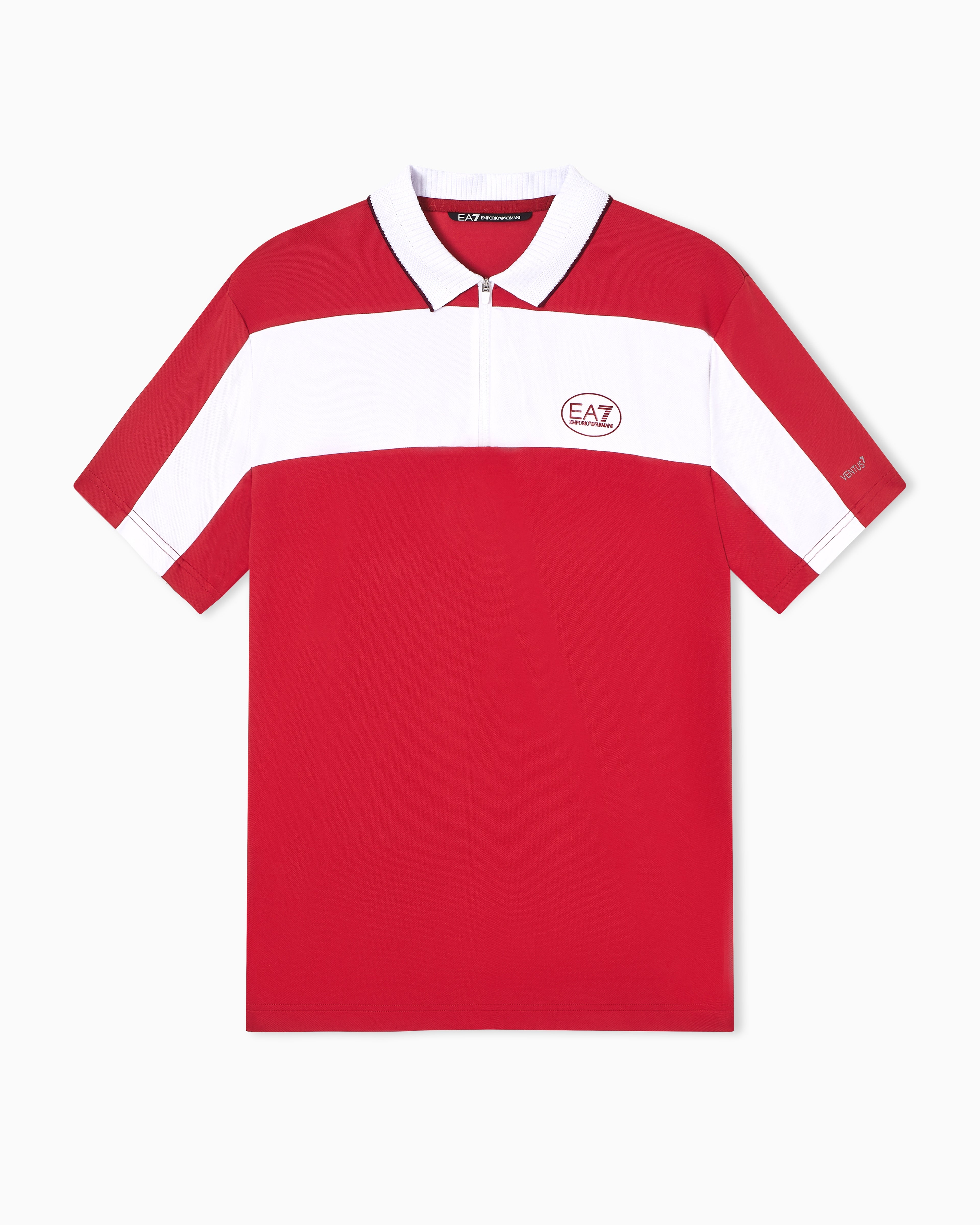 EA7 Tennis Pro zip-up polo shirt in VENTUS7 technical fabric