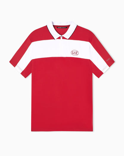 EA7 Tennis Pro zip-up polo shirt in VENTUS7 technical fabric