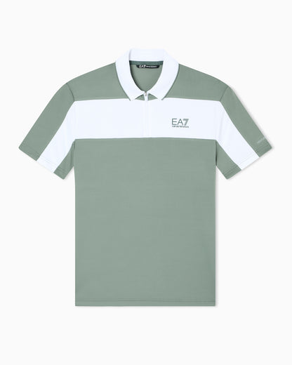EA7 Tennis Pro zip-up polo shirt in VENTUS7 technical fabric