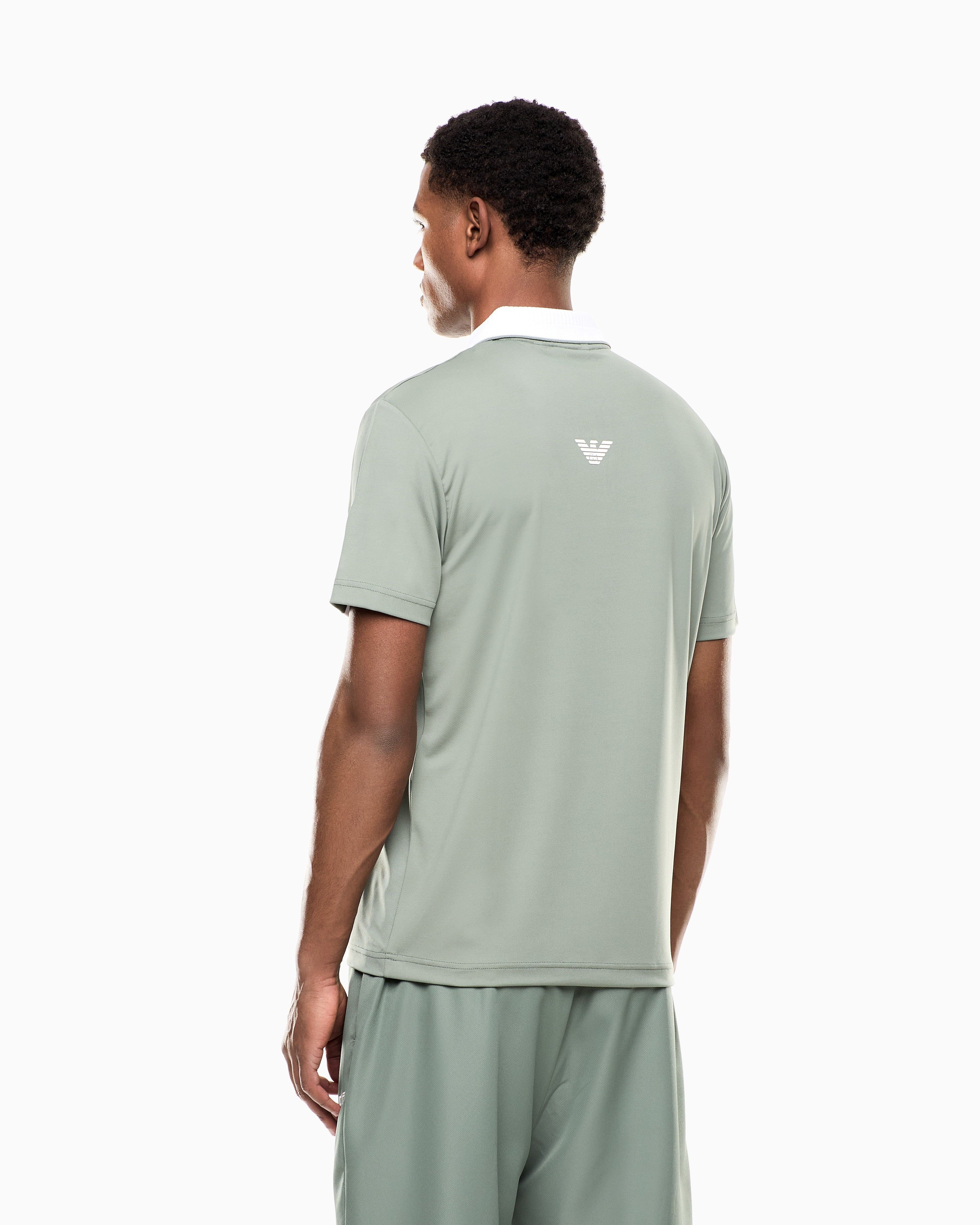 EA7 Tennis Pro zip-up polo shirt in VENTUS7 technical fabric