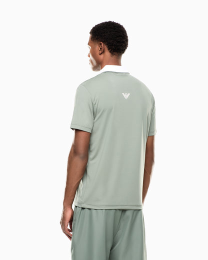 EA7 Tennis Pro zip-up polo shirt in VENTUS7 technical fabric
