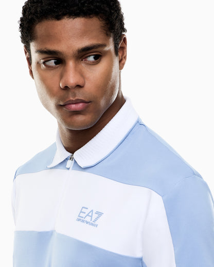 EA7 Tennis Pro zip-up polo shirt in VENTUS7 technical fabric