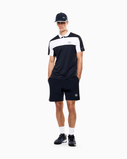 EA7 Tennis Pro zip-up polo shirt in VENTUS7 technical fabric