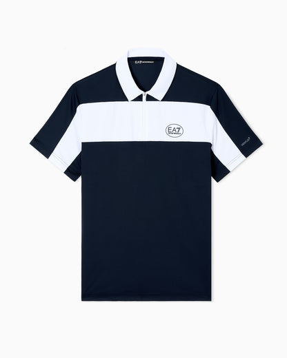 EA7 Tennis Pro zip-up polo shirt in VENTUS7 technical fabric