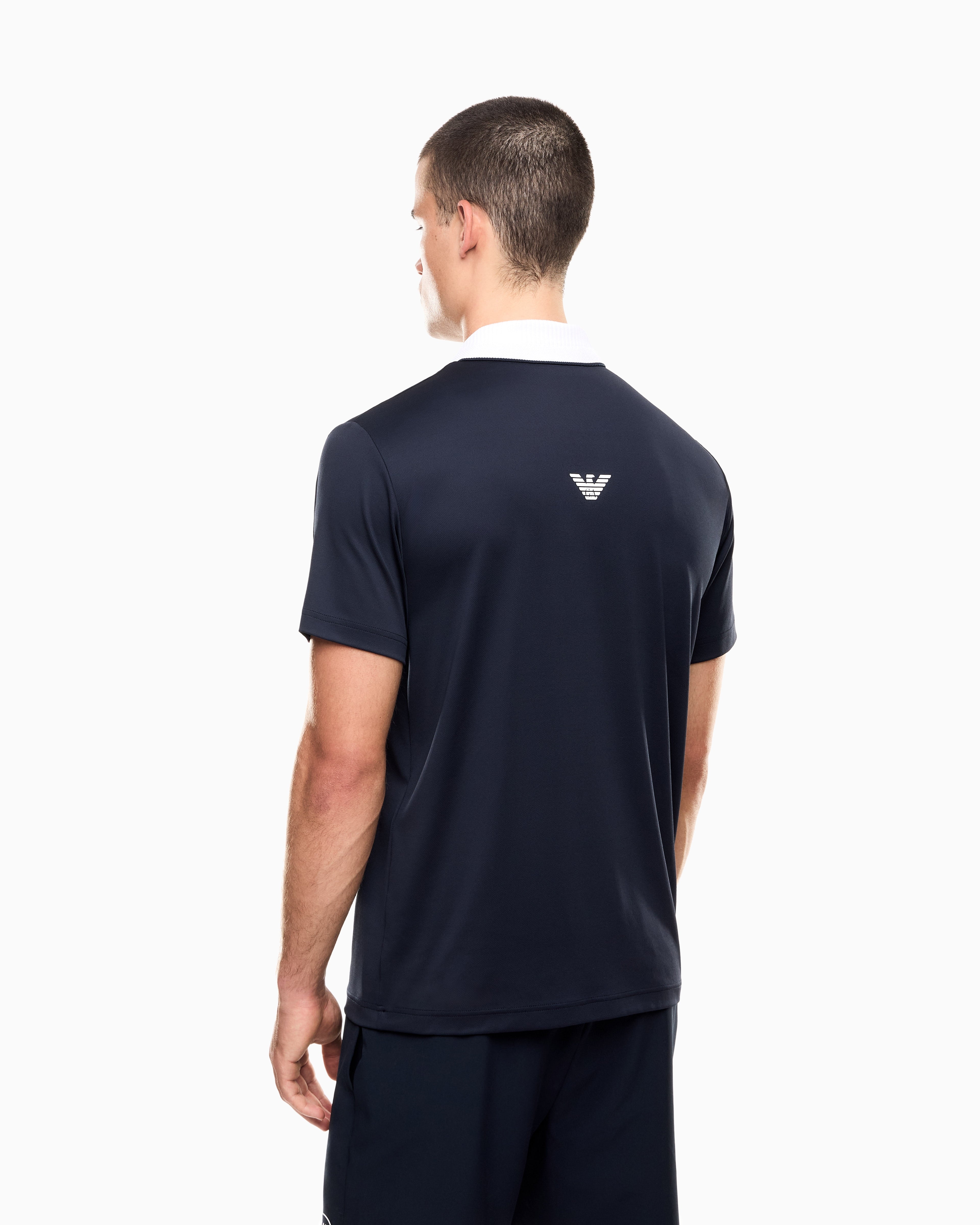EA7 Tennis Pro zip-up polo shirt in VENTUS7 technical fabric