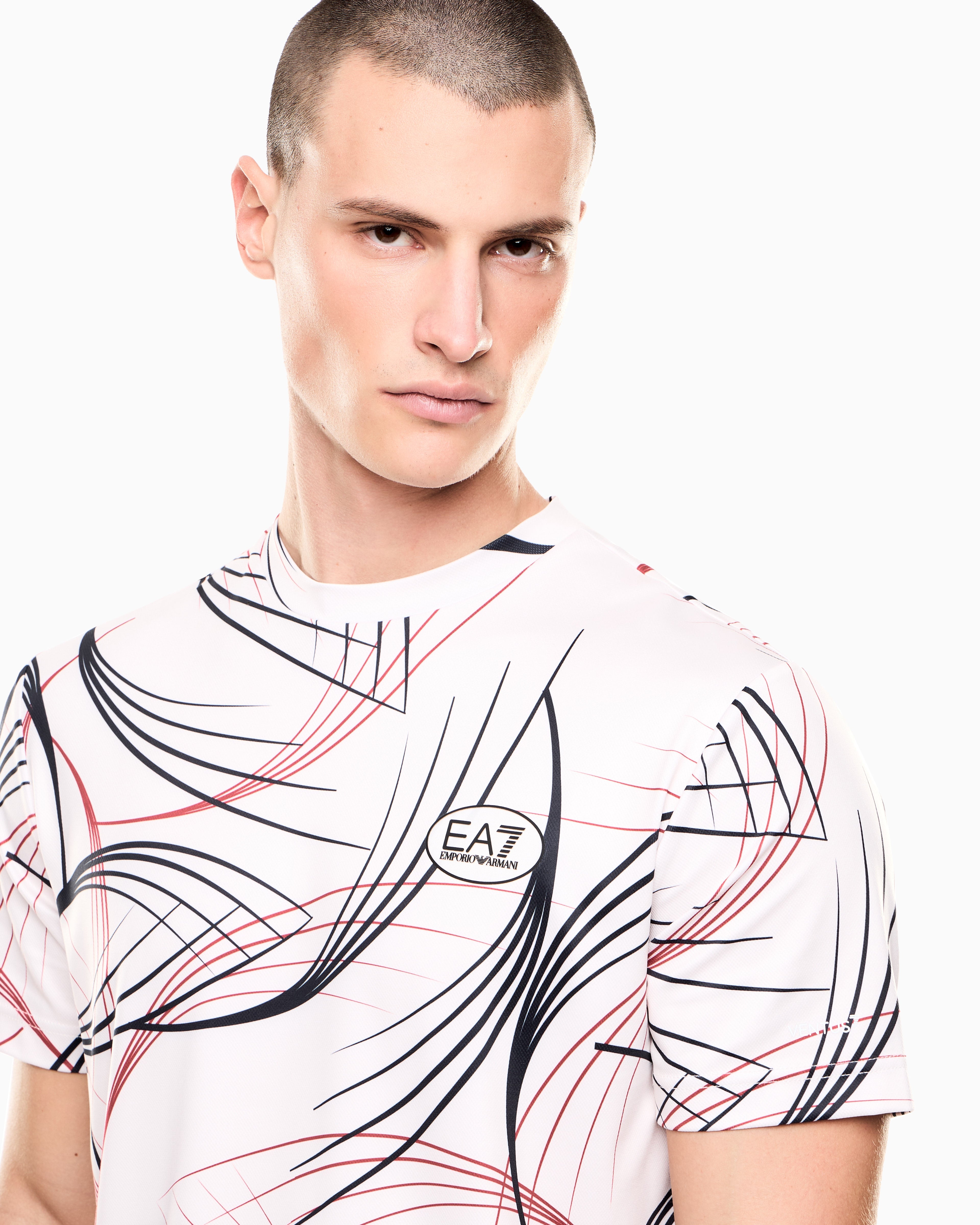 EA7 Tennis Pro print T-shirt in VENTUS7 technical fabric