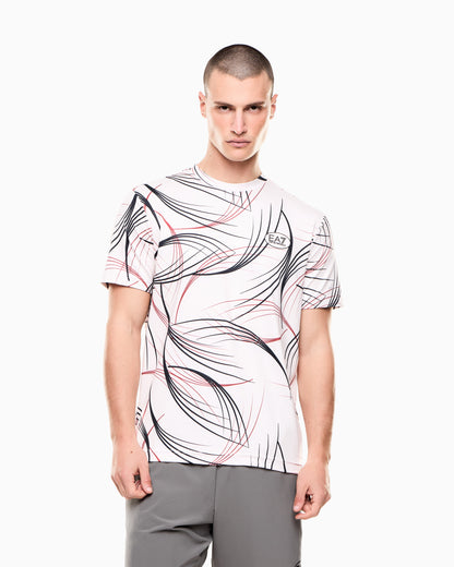 EA7 Tennis Pro print T-shirt in VENTUS7 technical fabric