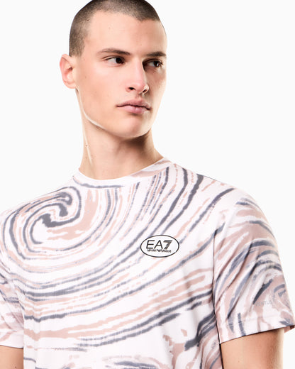 EA7 Tennis Pro print T-shirt in VENTUS7 technical fabric