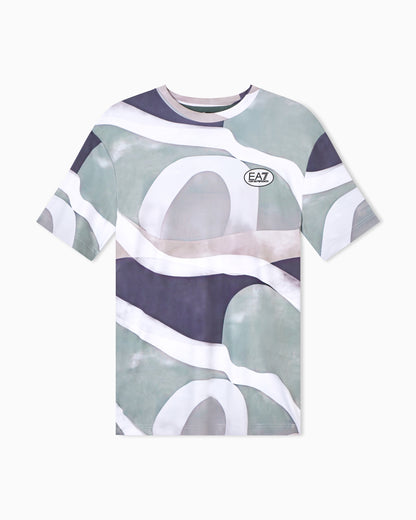 EA7 Tennis Pro print T-shirt in VENTUS7 technical fabric