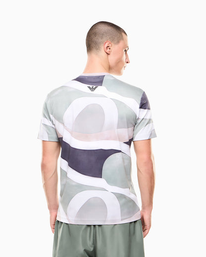 EA7 Tennis Pro print T-shirt in VENTUS7 technical fabric