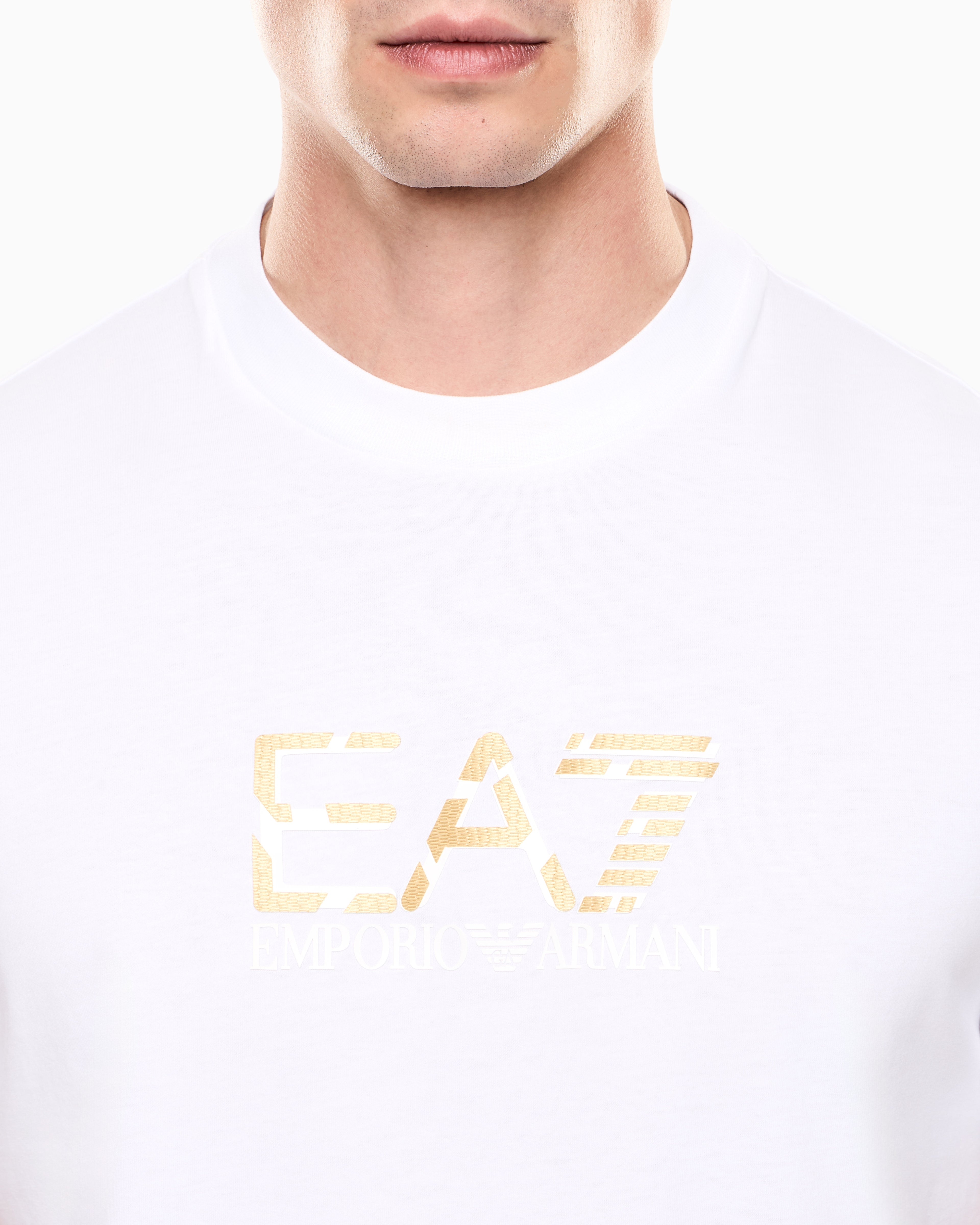 EA7 Premium Label cotton jersey crew-neck T-shirt