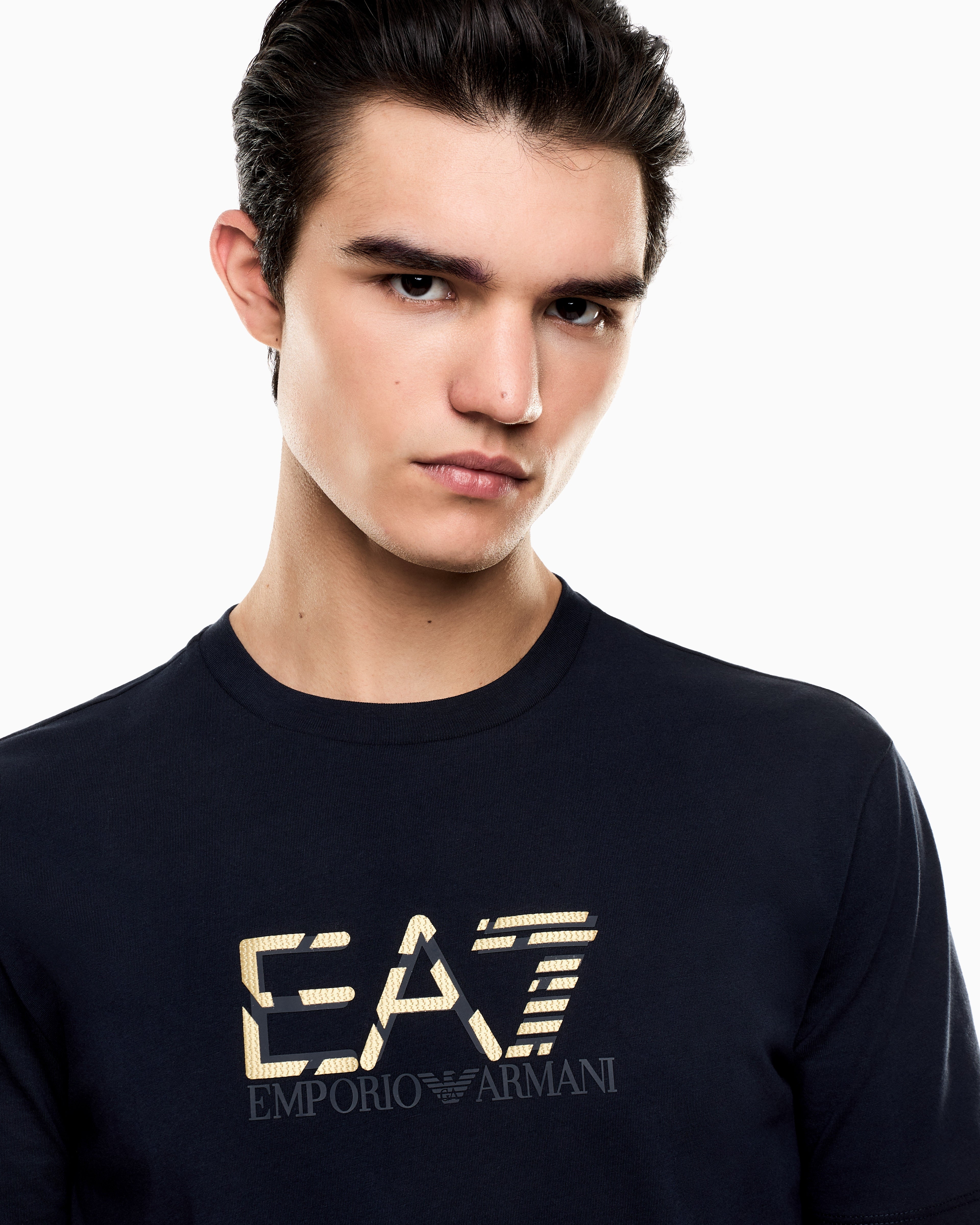 EA7 Premium Label cotton jersey crew-neck T-shirt