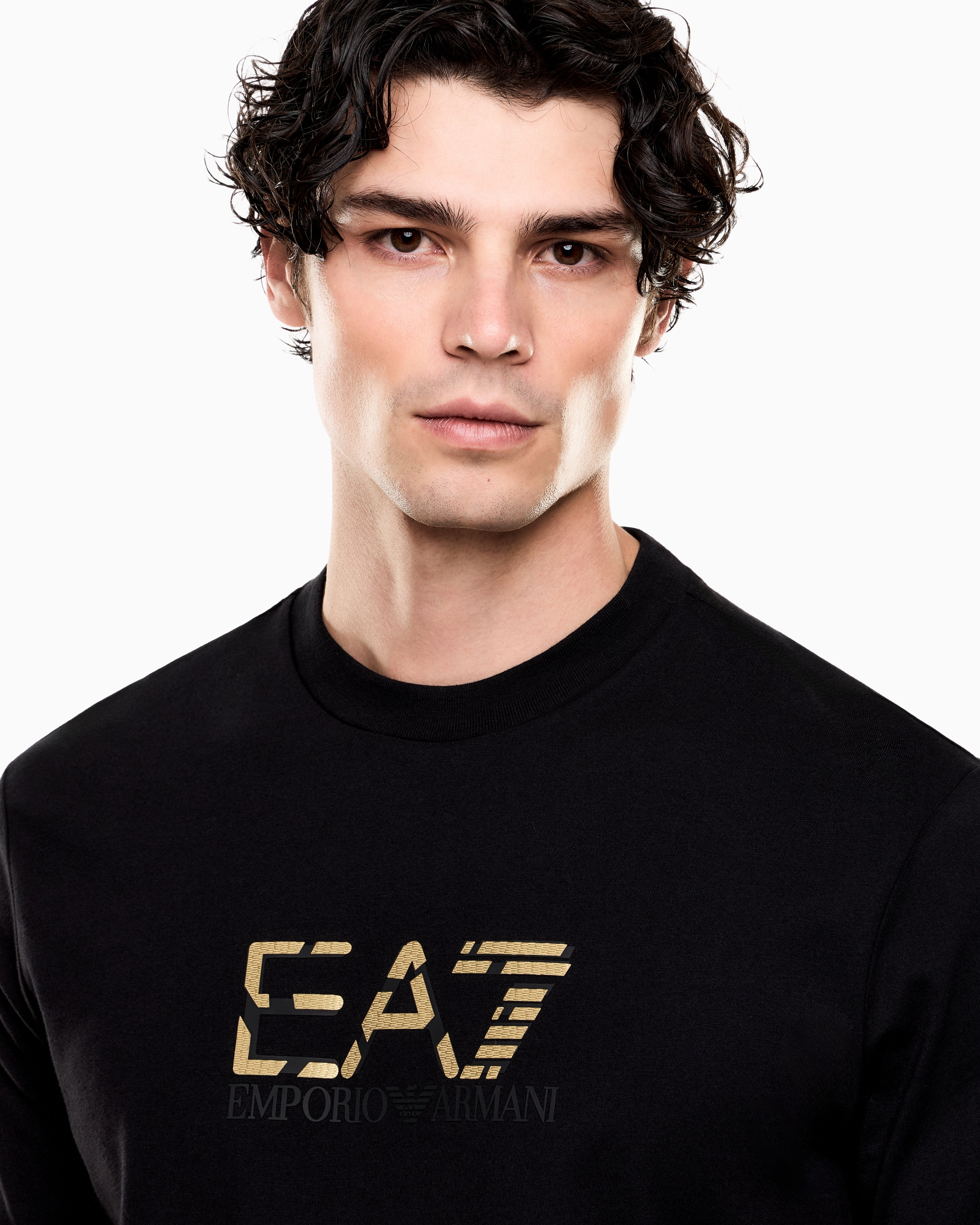 EA7 Premium Label cotton jersey crew-neck T-shirt