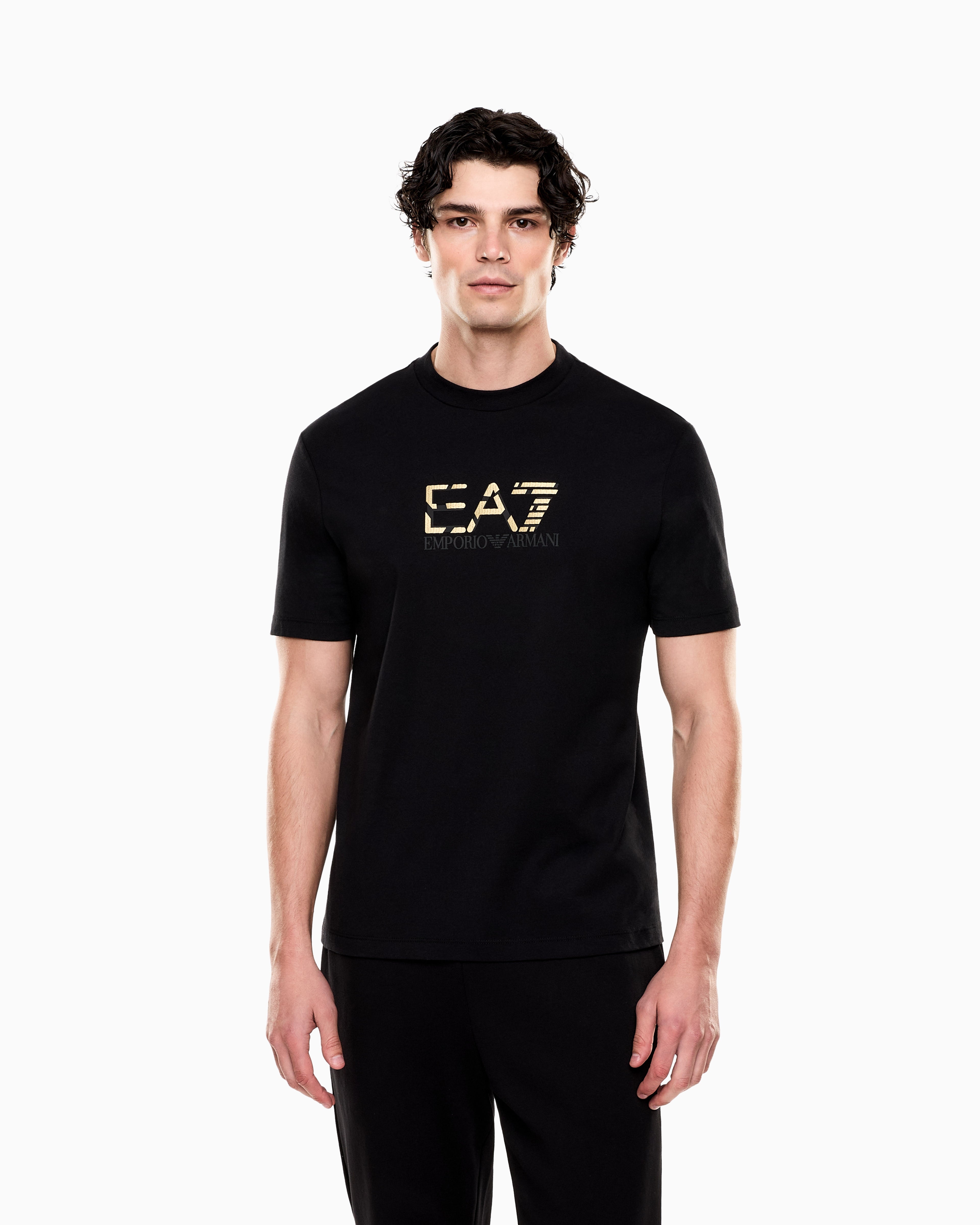 EA7 Premium Label cotton jersey crew-neck T-shirt