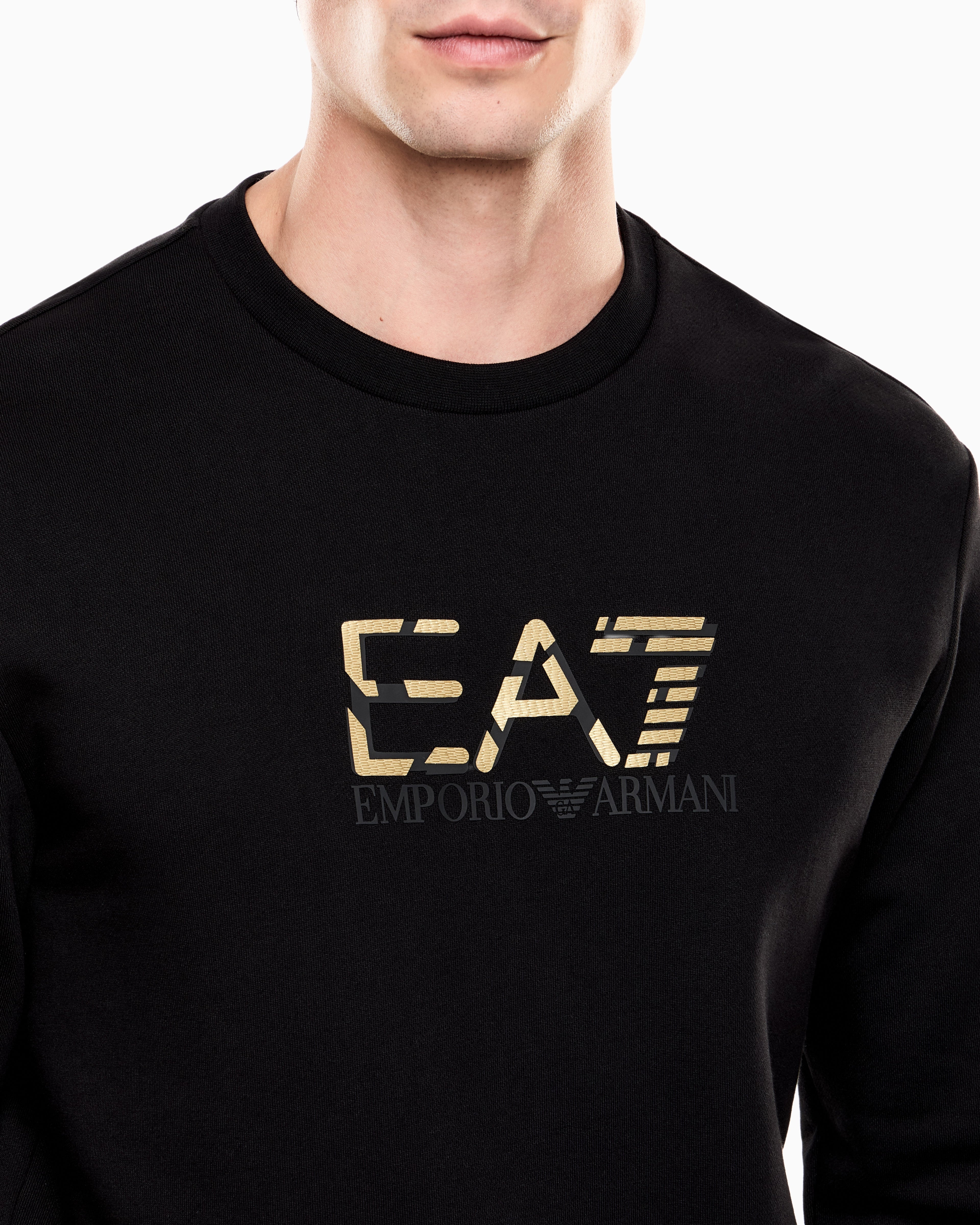 EA7 Premium Label cotton crew-neck sweatshirt