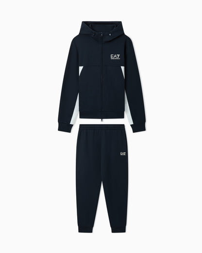 EA7 Summer Block pure cotton tracksuit with hood