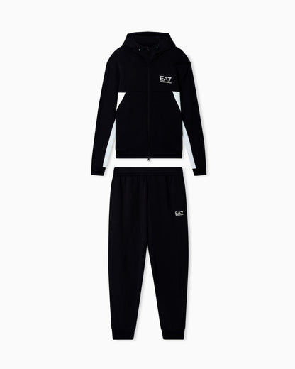 EA7 Summer Block pure cotton tracksuit with hood