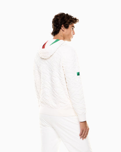 EA7 Hooded sweatshirt with all-over embossed “ITALIA TEAM” print