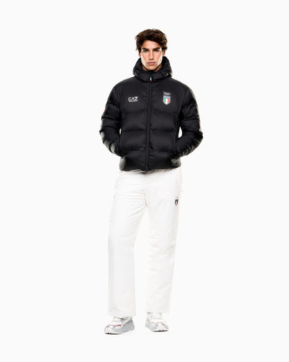 EA7 Padded top in ripstop with hood and Italia print Olympics
