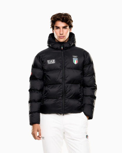 EA7 padded down jacket in ripstop fabric