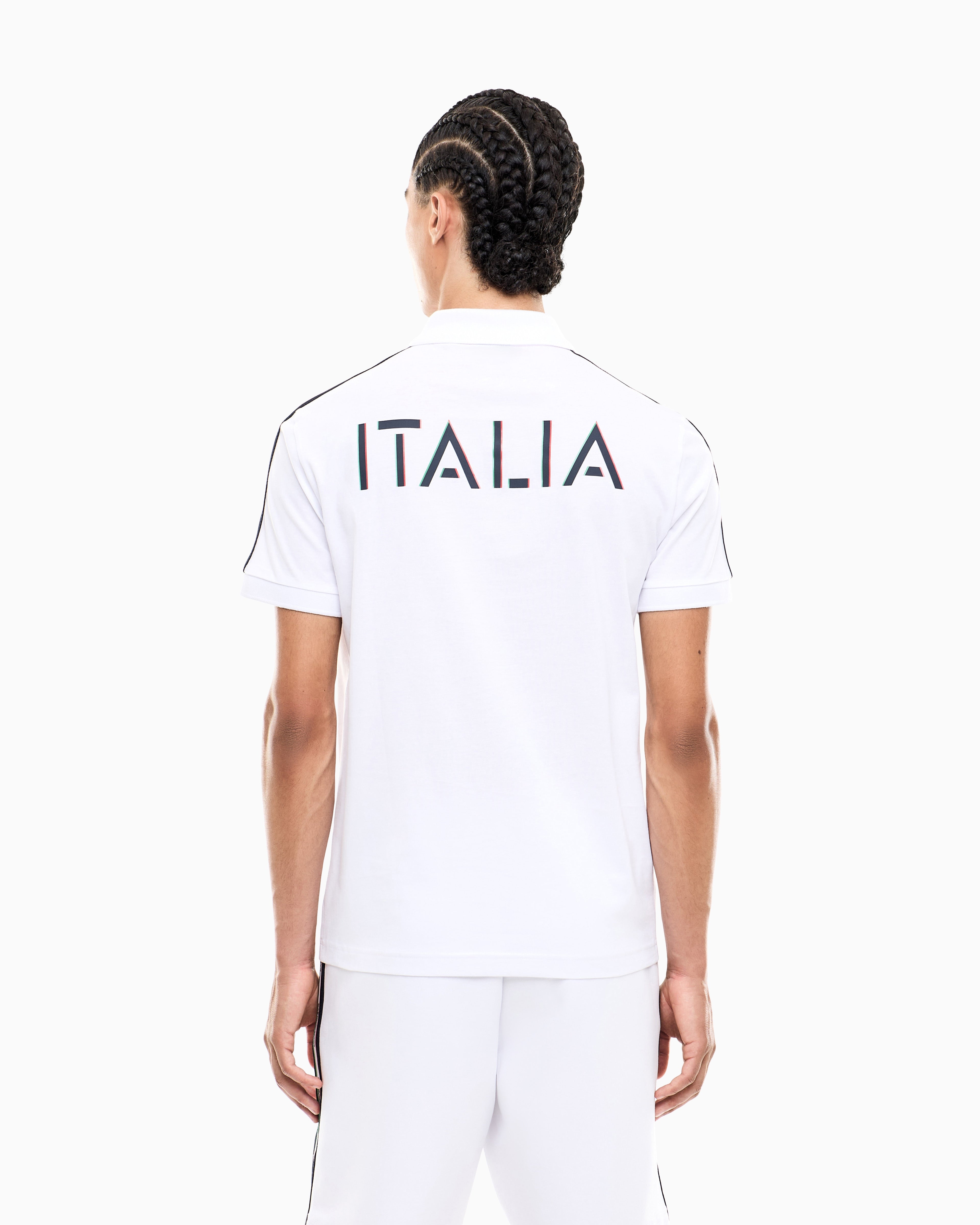 EA7 Italian Spirit cotton-jersey polo shirt