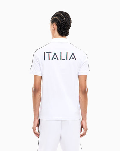 EA7 Italian Spirit cotton-jersey polo shirt