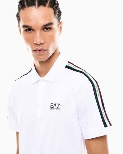 EA7 Italian Spirit cotton-jersey polo shirt