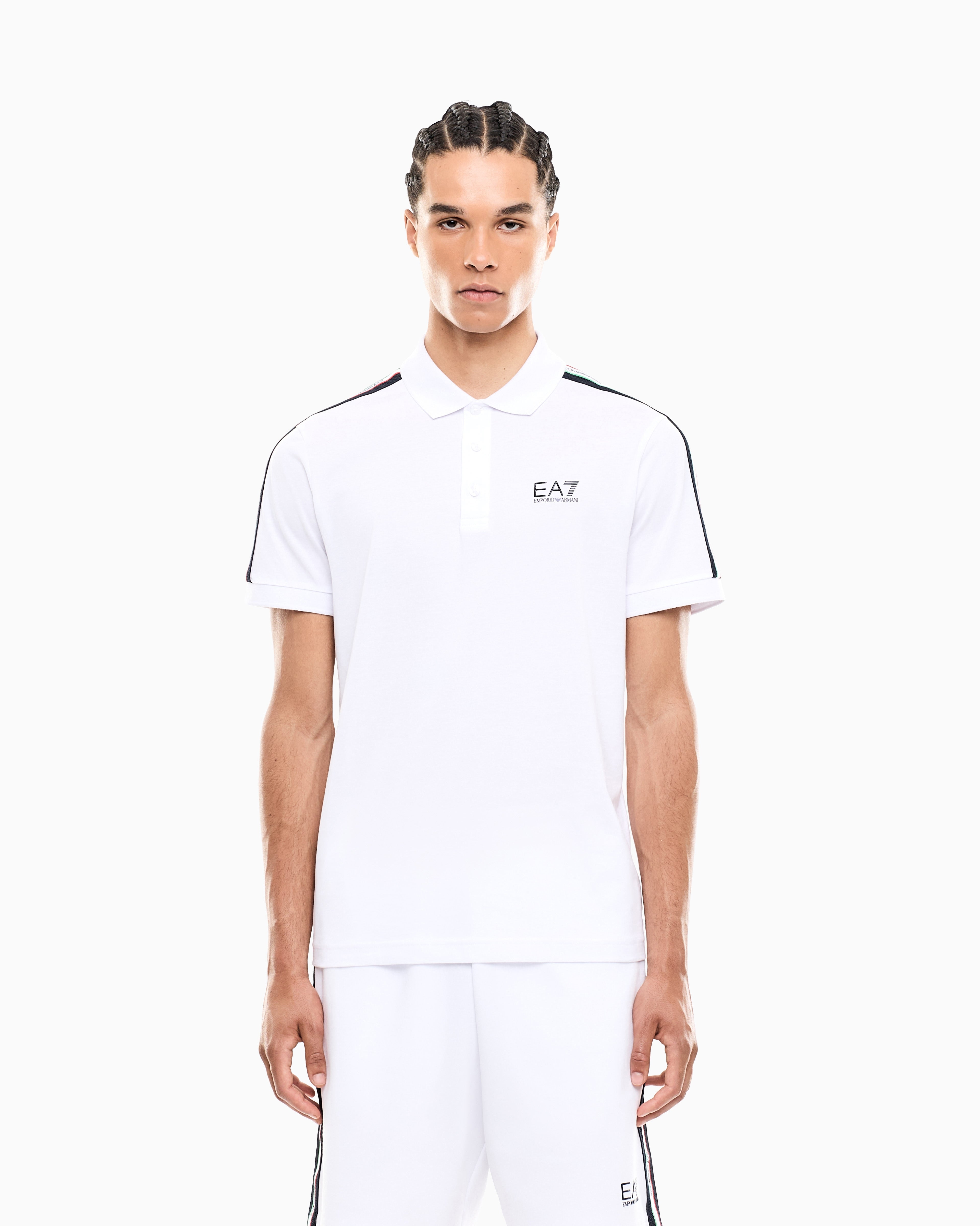 EA7 Italian Spirit cotton-jersey polo shirt
