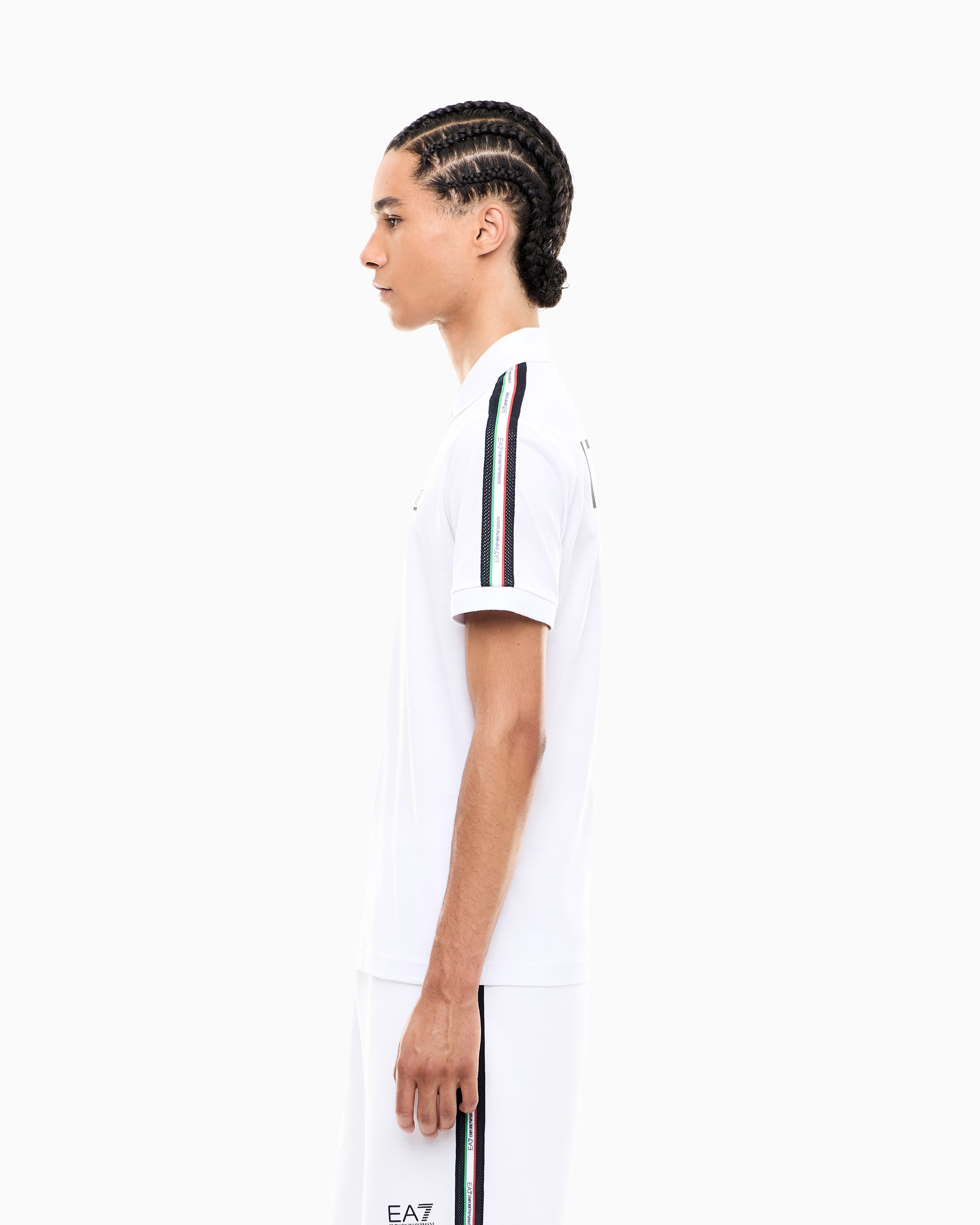 EA7 Italian Spirit cotton-jersey polo shirt